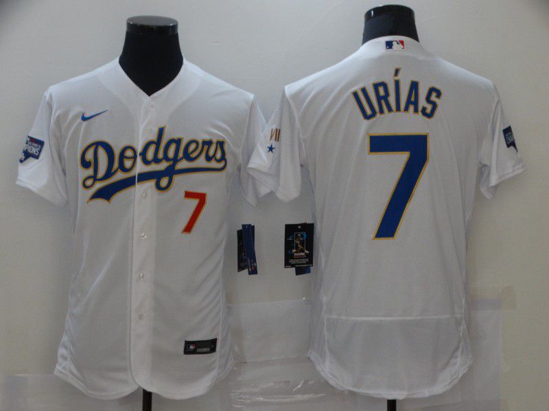 Men Los Angeles Dodgers #7 Urias White Gold Elite 2022 Nike MLB Jersey->los angeles dodgers->MLB Jersey